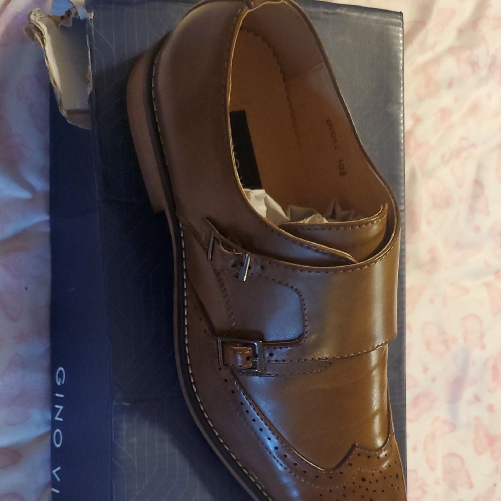 Brown Leather Slip-On Loafers with Polished Finish
